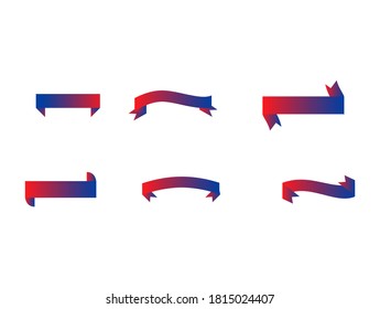 Abstract Ribbon Vector Set with Stylish Gradient ready for placing text