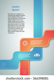 Abstract ribbons background corporate concepts with template infographics. Vector illustration EPS 10 for business workflow layout, web banner template, page magazine, brochure design elements