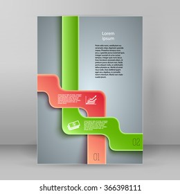 Abstract ribbons background corporate concepts with template infographics. Vector illustration EPS 10 for business workflow layout, web banner template, page magazine, brochure design elements