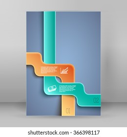 Abstract ribbons background corporate concepts with template infographics. Vector illustration EPS 10 for business workflow layout, web banner template, page magazine, brochure design elements