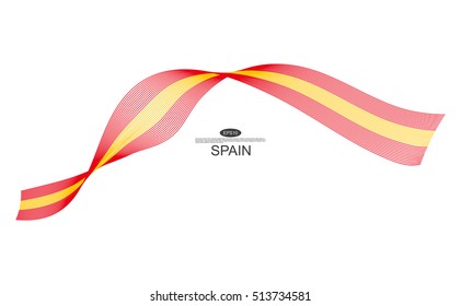 Abstract ribbons. Colors similar to flag of Spain.