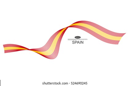 Abstract ribbons. Colors similar to flag of Spain.