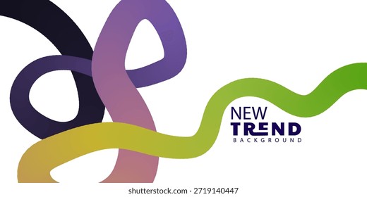 Diseño de cintas Abstractas con nuevo fondo de tendencia en Plantilla blanca