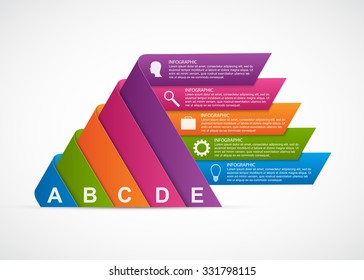 Abstract ribbons infographics design template. Vector illustration. 