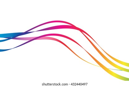 Abstract ribbons isolated on white.