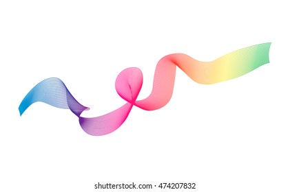 Abstract ribbons isolated on white.