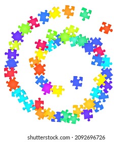 Abstract riddle jigsaw puzzle rainbow colors pieces vector background  Scatter puzzle pieces isolated white  Strategy abstract concept  Jigsaw pieces clip art 