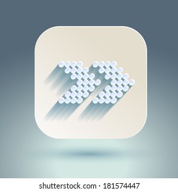 Abstract right arrow sign with flat designed shadow and light background for internet sites, web user interfaces (ui), applications (apps) and business presentations. Vector eps10 illustration.