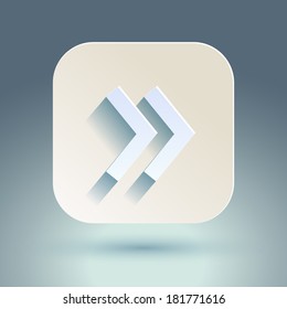 Abstract right arrow sign with flat designed shadow and light background for internet sites, web user interfaces (ui), applications (apps) and business presentations. Vector eps10 illustration.