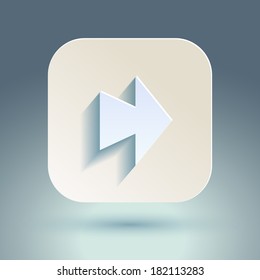Abstract right arrow sign with flat designed shadow and light background for internet sites, web user interfaces (ui), applications (apps) and business presentations. Vector eps10 illustration.