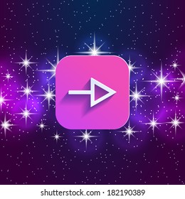 Abstract right arrow sign with flat designed shadow and space background for internet sites, web user interfaces (ui), applications (apps) and business presentations. Vector eps10 illustration.