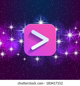 Abstract right arrow sign with flat designed shadow and space background for internet sites, web user interfaces (ui), applications (apps) and business presentations. Vector eps10 illustration.