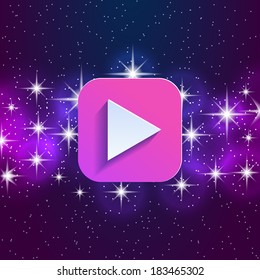 Abstract right arrow sign with flat designed shadow and space background for internet sites, web user interfaces (ui), applications (apps) and business presentations. Vector eps10 illustration.