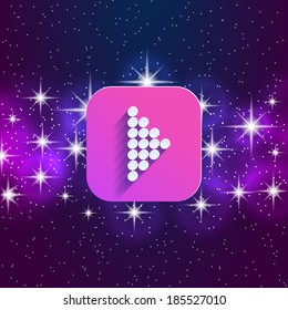 Abstract right arrow sign with flat designed shadow and space background. Vector eps10 illustration.