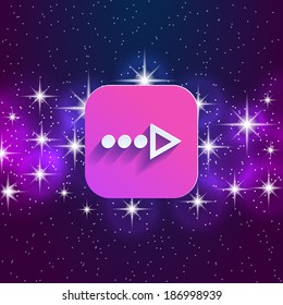 Abstract right arrow sign with flat designed shadow and space background for internet sites, web user interfaces (ui), applications (apps) and business presentations. Vector eps10 illustration.
