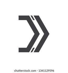 abstract right arrow square geometric logo vector