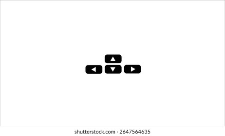 Abstract right, left, up and down arrow keys on a computer keyboard on white background.