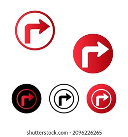 Abstract Right Turn Icon Design