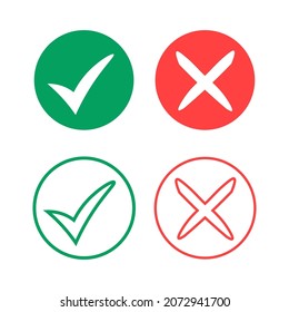 Abstract Right Wrong Icon Illustration