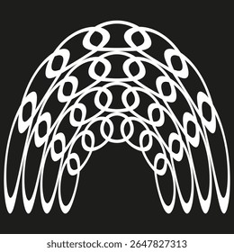 Abstract ring arch. Geometric curve pattern. Vector ornate element. Decorative shape illustration.