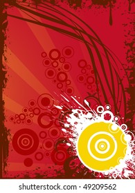 Abstract ring background with grunge splash