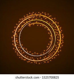 Abstract ring background with luminous particles. Glowing circle