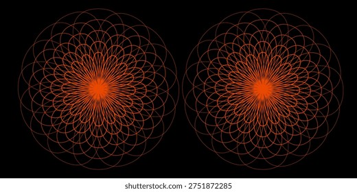 Abstract ring background with luminous swirling backdrop. Glowing spiral. Shine round lines with light circles light effect. Flame spiral series.