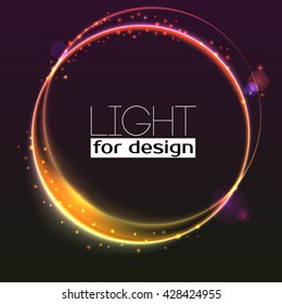 Abstract ring background with luminous swirling sparkle. Glowing spiral. Shine round frame tunnel with circles light effect. Cover for your presentation and design with space for your message.