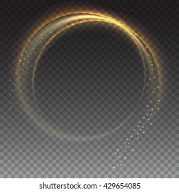 Abstract ring background with luminous swirling sparkle. Glowing spiral. Shine round frame tunnel with circles light effect. Cover for your presentation and design with space for your message.
