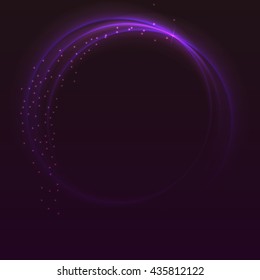 Abstract ring background with luminous swirling sparkle. Glowing spiral. Shine round frame tunnel with circles light effect. Cover for your presentation and design with space for your message.