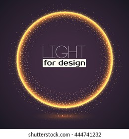 Abstract ring background with luminous swirling sparkle. Glowing spiral. Shine round frame tunnel with circles light effect. Cover for your presentation and design with space for your message.