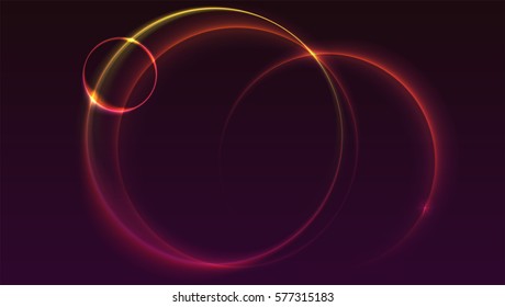 Abstract ring background with luminous swirling sparkle. Glowing spiral. Shine round frame tunnel with circles light effect. Cover for your presentation and design with space for your message.