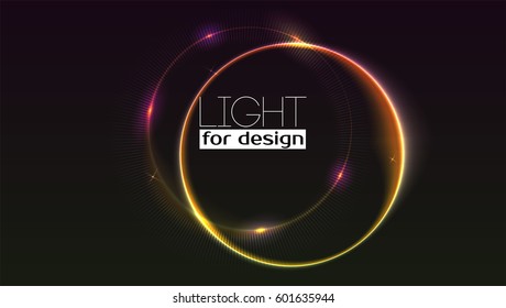 Abstract ring background with luminous swirling sparkle. Glowing spiral. Shine round frame tunnel with circles light effect. Cover for your presentation and design with space for your message.