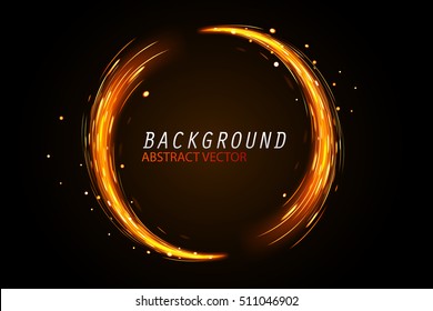 Abstract of ring and circle of sparks glow special effect and background, vector art and illustration.