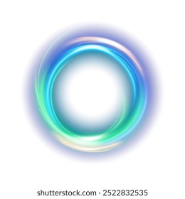 Abstract Ring Light Effect Isolated on White Background, Vector Illustration