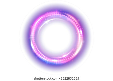 Abstract Ring Light Effect Isolated on White Background, Vector Illustration