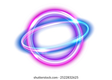 Abstract Ring Light Effect Isolated on White Background, Vector Illustration