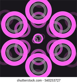 Abstract ring on black background. Vector illustration.
