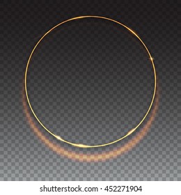 Abstract ring on transparent background with luminous sparkle. Glowing spiral. Shine round frame tunnel with circles light effect. Cover for your presentation and design with space for your message.