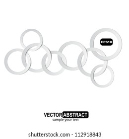 Abstract ring with shadow on gray background