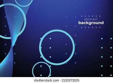 abstract ring with twisted line and dots on gradient navy blue background can be use for website template technology presentation box art product label vector eps.