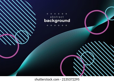 abstract ring with twisted line and dots on gradient navy blue background can be use for website template technology presentation box art product label vector eps.