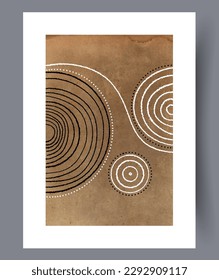 Abstract rings geometric shapes wall art print. Wall artwork for interior design. Printable minimal abstract rings poster. Contemporary decorative background with shapes.