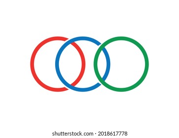 Abstract rings on a white background.