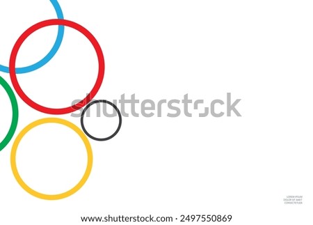 Abstract rings on white background.