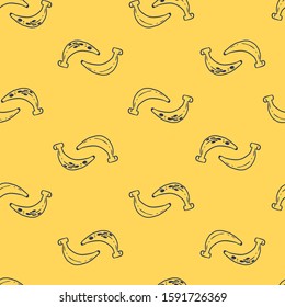 Abstract Ripe Banana Fruits Vector Seamless Pattern
