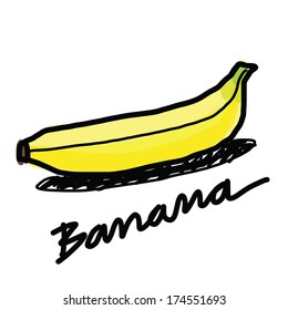 The abstract of ripe banana hand - drawn