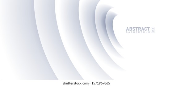 Abstract Ripple Effect On White Background. Circle Shape With Shadow In Paper Cut Style Vector Illustration.