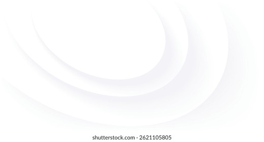 Abstract ripple effect on white background. circle shape with shadow in paper cut style vector illustration modern