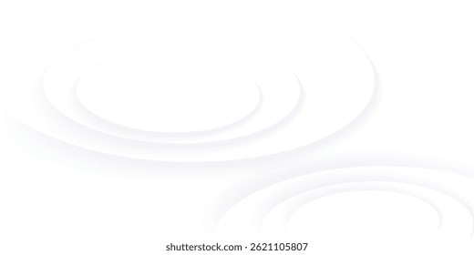Efecto de ondulación Abstractas sobre fondo blanco. forma de círculo con sombra en estilo de corte de papel Ilustración vectorial moderna